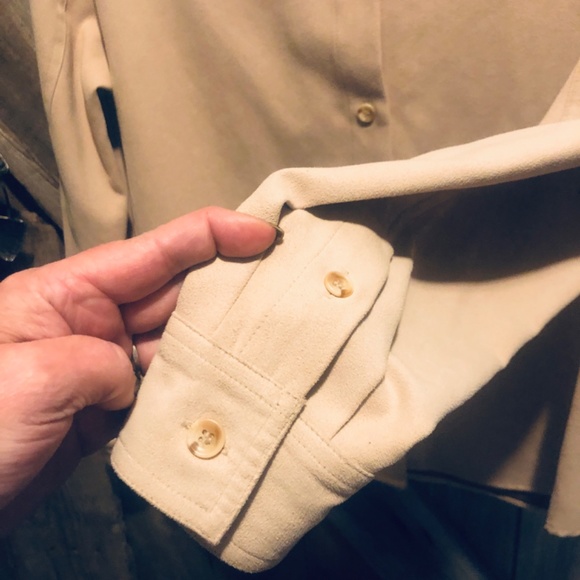 Lightweight faux suede type top M - Picture 3 of 4